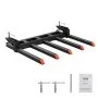 VEVOR Clamp on Debris Forks to 1200 mm Bucket, 1200 kg Capacity Heavy Duty Clamp on Pallet Forks Attachments, Fit for Loader Bucket Skidsteer Tractor to Clean up Fallen Limbs Debris or Yard Wwaste