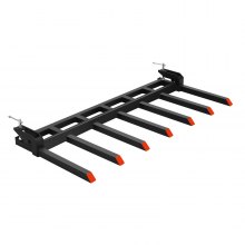 VEVOR 68.5" Clamp on Debris Forks for Buckets, 7 Fork Tines, 4560lbs Load Capacity, Heavy Duty Pallet Forks for Tractor Loader Skid Steer, Bolt on Bucket Attachments for Removing Yard Waste and Debris