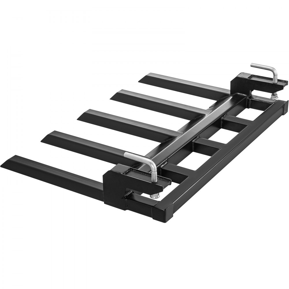 VEVOR Debris Forks for 48" Bucket, Clamp-on Forks for Tractor 2500LBS Loading Capacity, Tractor Forks Attachment for Bucket, Clamp on Debris Forks with Two Chain Holes for Materials Handling, Steel
