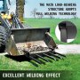 VEVOR Debris Forks for 48" Bucket, Clamp-on Forks for Tractor 2500LBS Loading Capacity, Tractor Forks Attachment for Bucket, Clamp on Debris Forks with Two Chain Holes for Materials Handling, Steel
