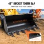 VEVOR Bucket Tooth Bar, 48'', Heavy Duty Tractor Bucket 6 Teeth Bar for Loader Tractor Skidsteer, 4560 lbs Load-Bearing Capacity Bolt On Design, for Efficient Soil Excavation and Bucket Protection