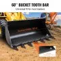 VEVOR Bucket Tooth Bar, 1500mm, Heavy Duty Tractor Bucket 7 Teeth Bar for Loader Tractor Skidsteer, 2000 kg Load-Bearing Capacity Bolt On Design, for Efficient Soil Excavation and Bucket Protection