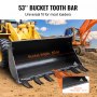 Bară de dinți pentru găleată VEVOR, 53 inchi, bară de dinți pentru găleată pentru tractor sub-compact, capacitate de încărcare de 4560 lbs, se potrivește cu muchii de tăiere a găleții de dimensiunea de 1/2 inch sau mai puțin, fără găurire necesară