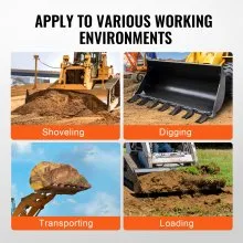 VEVOR Bucket Tooth Bar, 53'', Heavy Duty Tractor Bucket Teeth Bar for Sub-Compact Tractor Loader, 4560 lbs Load-Bearing Capacity, Fits Bucket Cutting Edges Sized 1/2" or Less with No Drilling Required