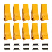 VEVOR Excavator Bucket Teeth with Pins, 10 Pack 5.79 in Bucket Tooth Set Compatible with 23 & 230 Series Excavators, Heavy Duty  Bolt on Digging Buckets Teeth for Skid Steer & Mini Excavators