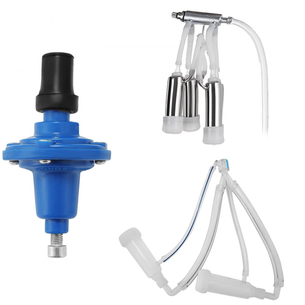 Ordeñadora eléctrica VEVOR 1440rmp/min 10-12 vacas por hora Ordeñadora agrícola portátil 0.55 KW 110V con cubo de acero inoxidable 304 de 25L para vacas u ovejas (para vacas y ovejas)