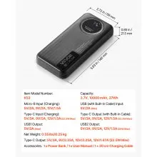 10000 mAh Power Bank Fast Charging Portable Charger External Battery 6 Outputs