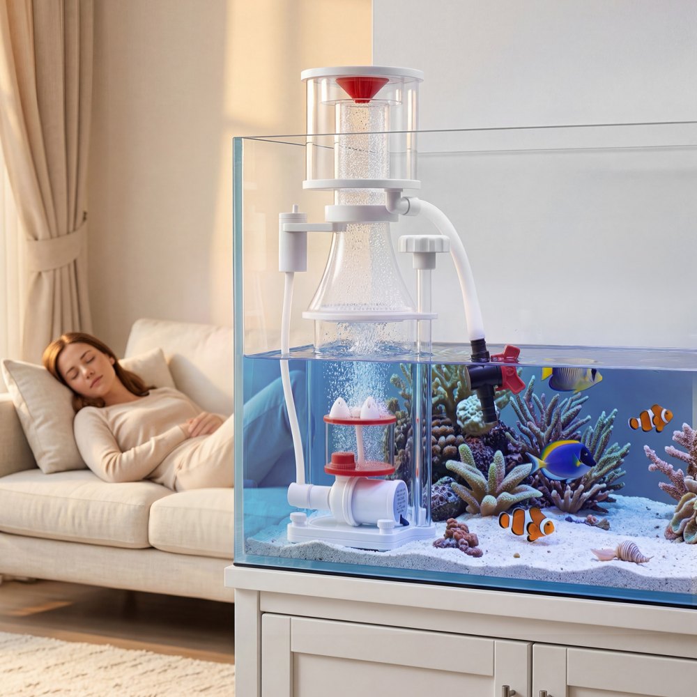 VEVOR Protein Skimmer for 200-400 L Saltwater Aquariums Internal with Pump, Protein Skimmer with DC Pinwheel Pump, Adjustable Control, Air Silencer, for 200-400 L Saltwater Aquariums & Fish Reef Tank