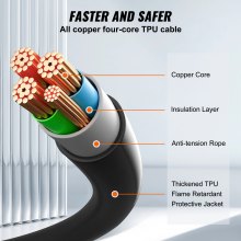 VEVOR Type 2 to Type 2 EV Charging Cable Electric Vehicle Cable 32A 5m 7kW TPU