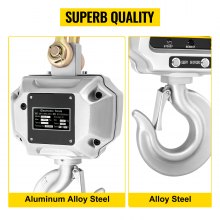 VEVOR 3000kg 6000lbs Digital Crane Scale Heavy Duty Crane Scale Aluminum Digital Hanging Scale LCD-display
