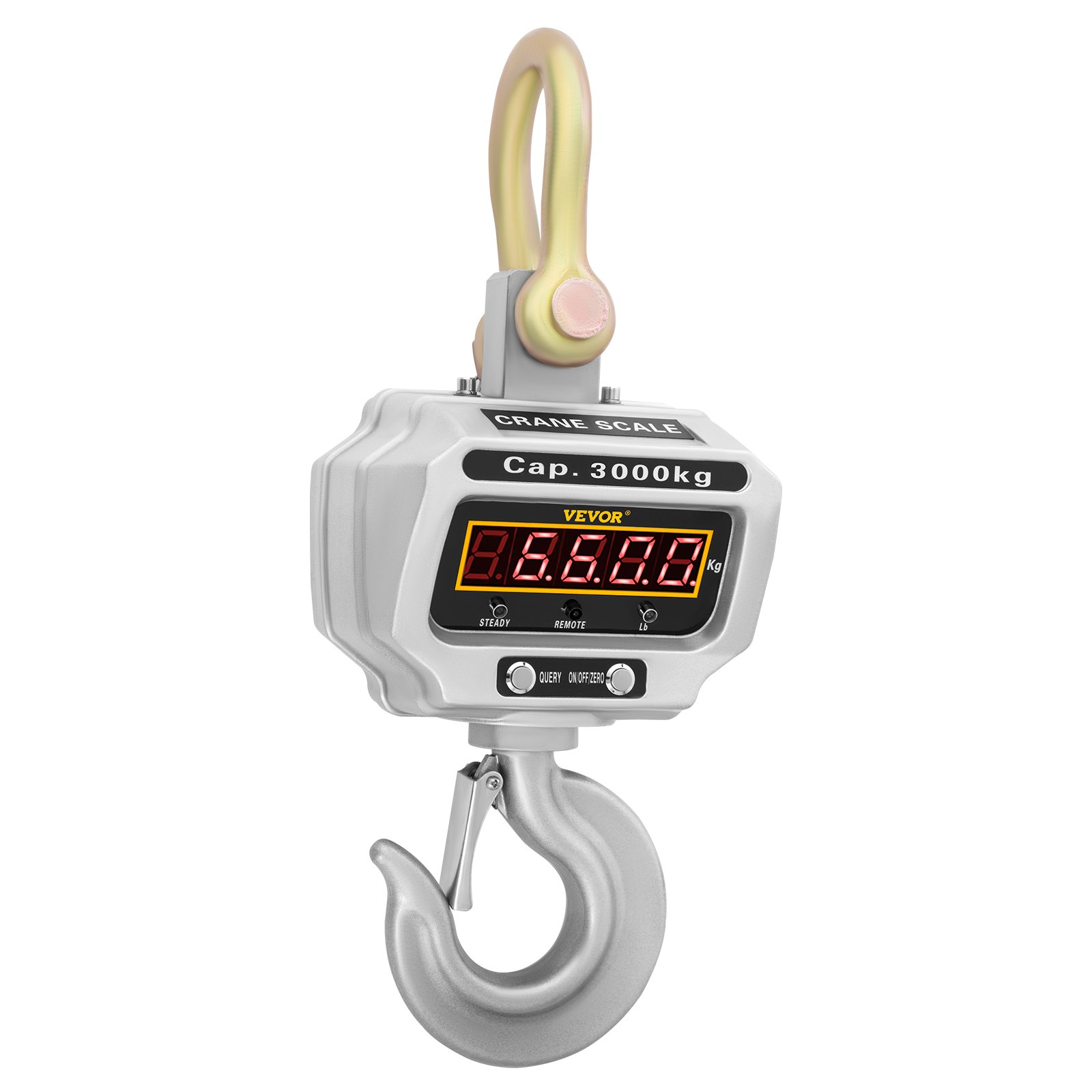 VEVOR Digital Crane Scale Heavy Duty Crane Scale Aluminum Digital Hanging Scale LCD-Display (3000kg 6600lbs)