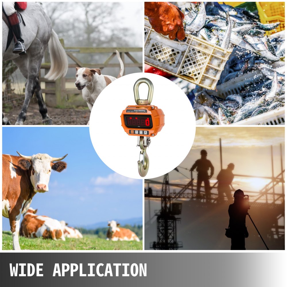 5T Digital Crane Scale 5000KG 11000LBS LCD  Auto power-off  Voltage display