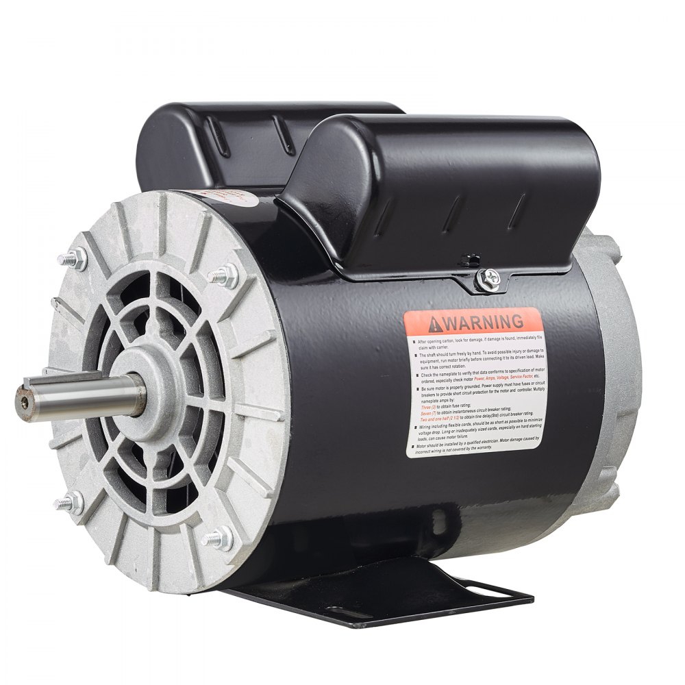 VEVOR 2HP SPL Air Compressor Electric Motor, 115/230V, 20/10 Amps, 56 Frame 3450RPM, 5/8" Keyed Shaft, 1.88" Shaft Length, Single Phase, CCW/CW (Factory Setting is CCW)