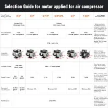 2HP SPL Air Compressor Motor 115/230V 20/10A 3450RPM 56 Frame CW/CCW Rotation (Factory Setting is CCW)