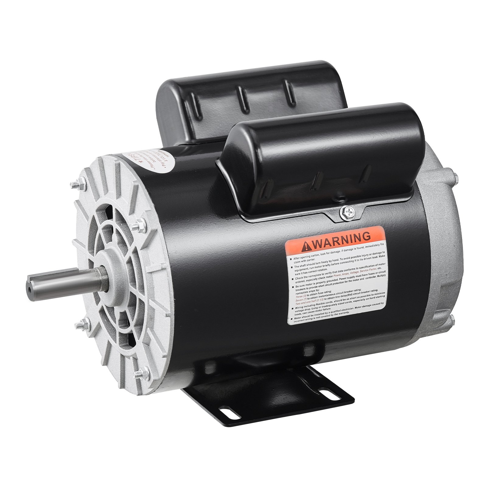 VEVOR 3.7HP Air Compressor Motor, 3450RPM Electric Motor, 230V 17.2 Amps, 5/8" Keyed Shaft 56 Frame, 1.88" Shaft Length, Single Phase, CCW/CW Rotation (Factory Setting is CCW)