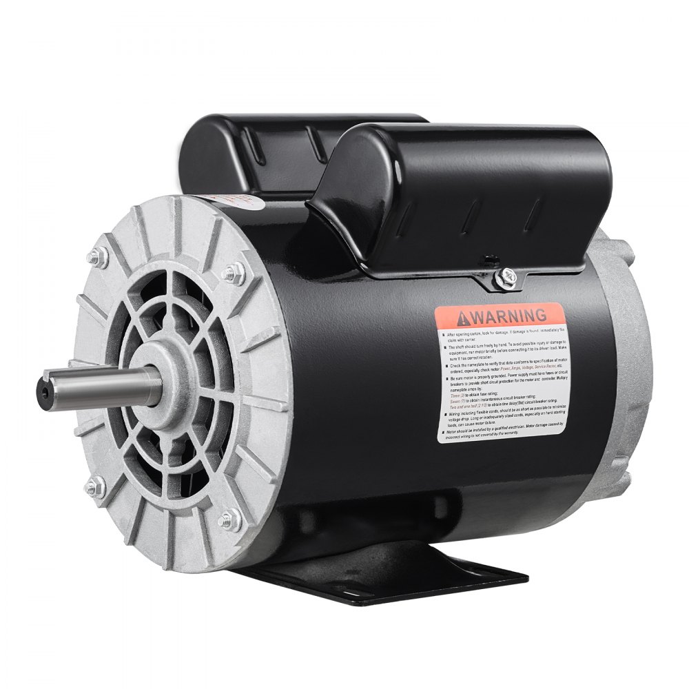 VEVOR 3HP Air Compressor Electric Motor, 230V 15.5 Amps, 56 Frame 3450RPM, 5/8" Keyed Shaft, 1.88" Shaft Length, Single Phase, CW/CCW Rotation (Factory Setting is CCW)