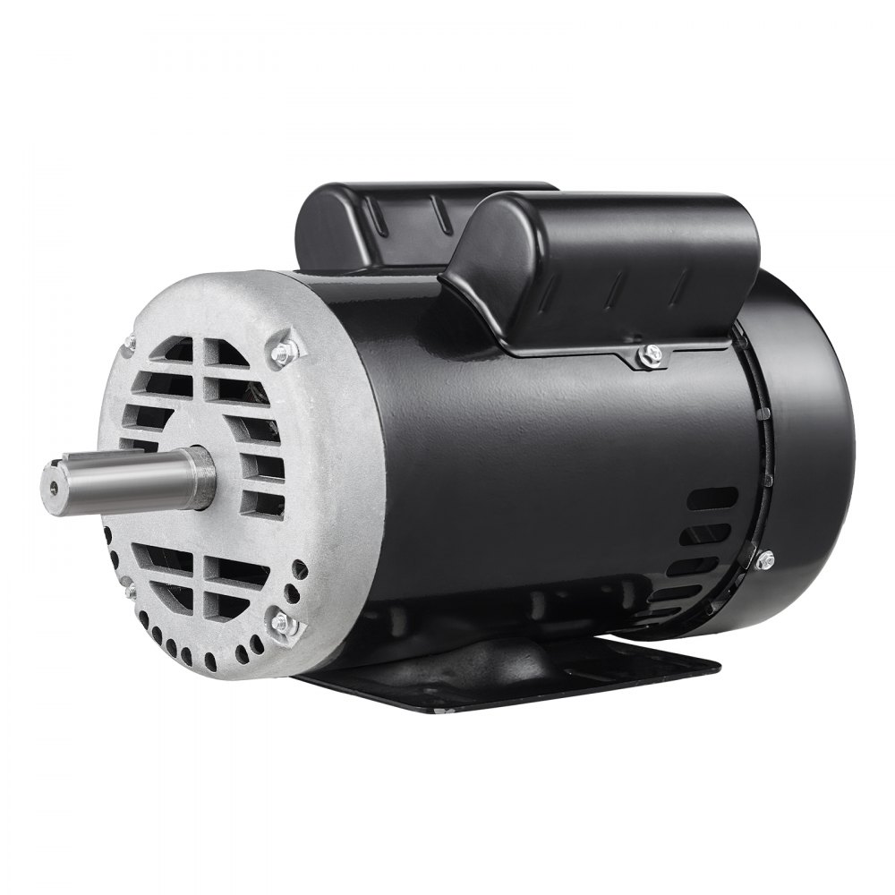 VEVOR 5HP Air Compressor Electric Motor, 230V 25 Amps, 56HZ Frame 3450RPM, 7/8" Keyed Shaft, 2.25" Shaft Length, Single Phase, CCW/CW (Factory Setting is CCW)