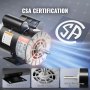 5HP SPL Air Compressor Motor 230V 17.6A 3450RPM 56 Frame CW/CCW Rotation (Factory Setting is CCW)