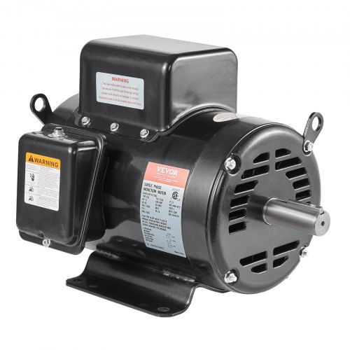 VEVOR 7.5HP Air Compressor Motor, 230V 31.6 Amps Electric Motor, 3450RPM 184T Frame, 1-1/8" Keyed Shaft, 2.75" Shaft Length for Air Compressors, Single Phase, CCW/CCW (Factory Setting is CCW)