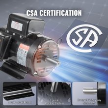 7.5HP Air Compressor Electric Motor 230V 31.6A 3450RPM 184T Frame CW/CCW Rotate (Factory Setting is CCW)