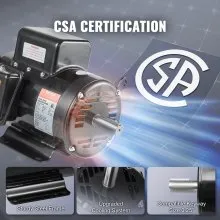 7.5HP Air Compressor Electric Motor 230V 31.6A 3450RPM 184T Frame CW/CCW Rotate (Factory Setting is CCW)