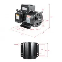 7.5HP Air Compressor Electric Motor 230V 31.6A 3450RPM 184T Frame CW/CCW Rotate (Factory Setting is CCW)