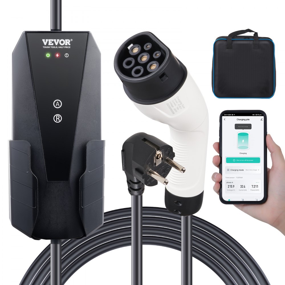 EV Portable Charging Cable Type 2 to EU Schuko with EVSE control
