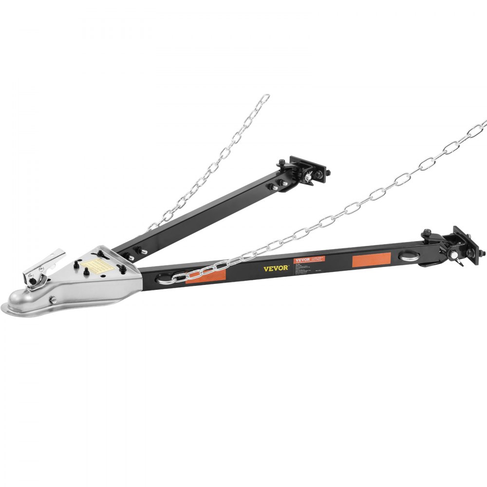 VEVOR Tow Bar, 5500 lbs Towing Capacity with Chains, Powder-Coating Alloy Steel Bumper-Mounted Universal Towing Bar, Coupler Fits 2-Inch Ball Hitch, 39.4-Inch Opening Width, for RV Car Trailer Truck
