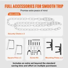 VEVOR Tow Bar, 5500 lbs Towing Capacity with Chains, Powder-Coating Alloy Steel Bumper-Mounted Universal Towing Bar, Coupler Fits 2-Inch Ball Hitch, 39.4-Inch Opening Width, for RV Car Trailer Truck