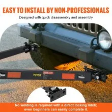 VEVOR Tow Bar, 5500 lbs Towing Capacity with Chains, Powder-Coating Alloy Steel Bumper-Mounted Universal Towing Bar, Coupler Fits 2-Inch Ball Hitch, 39.4-Inch Opening Width, for RV Car Trailer Truck