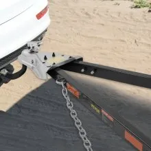 VEVOR Tow Bar, 5500 lbs Towing Capacity with Chains, Powder-Coating Alloy Steel Bumper-Mounted Universal Towing Bar, Coupler Fits 2-Inch Ball Hitch, 39.4-Inch Opening Width, for RV Car Trailer Truck