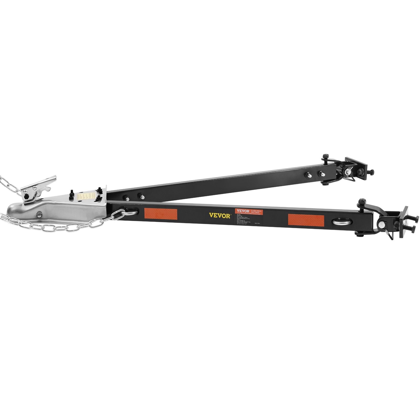 VEVOR Tow Bar, 5500 lbs Towing Capacity with Chains, Powder-Coating Alloy Steel Bumper-Mounted Universal Towing Bar, Coupler Fits 2-Inch Ball Hitch, 39.4-Inch Opening Width, for RV Car Trailer Truck