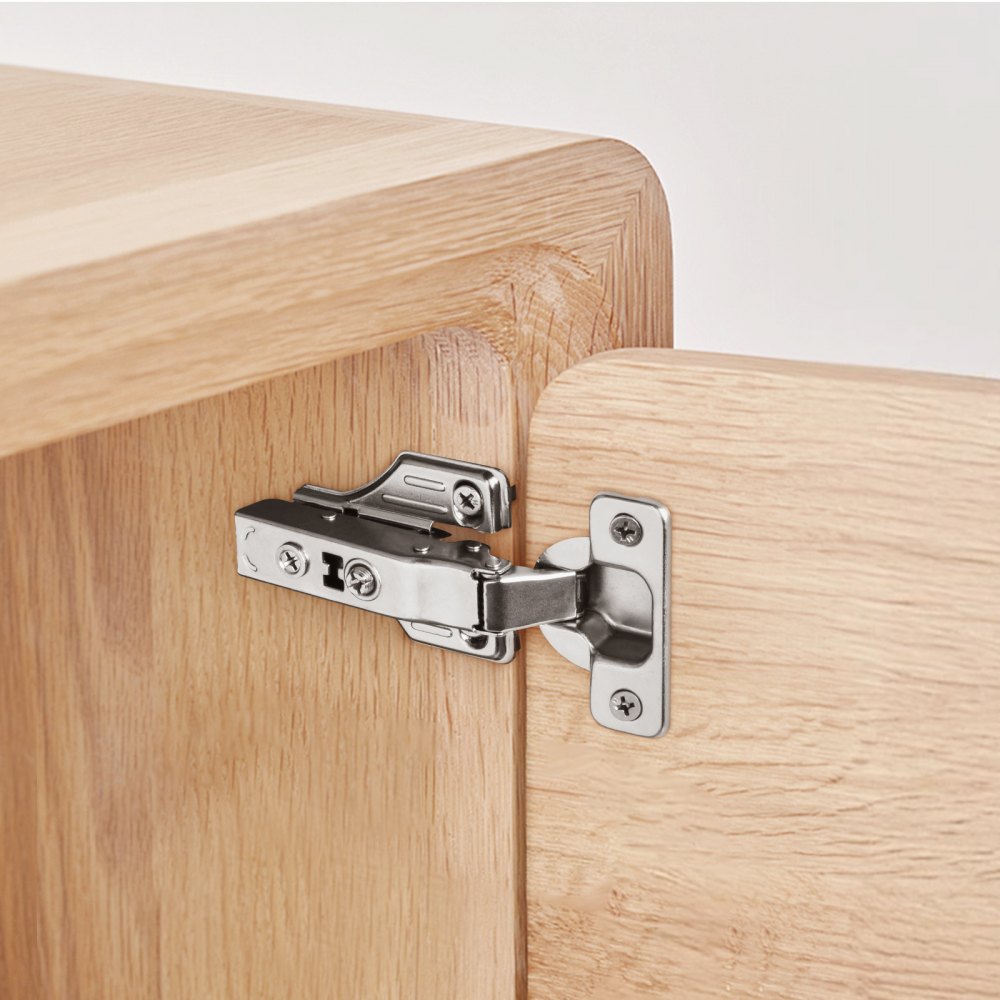 VEVOR Cabinet Hinges, 50 Packs Full Overlay Kitchen Cabinet Door Hinges, 100 Degree Opening Angel Soft Close Concealed Cupboard Hinges for Framed + Frameless Cabinet Type, with Mounting Screws