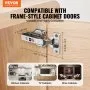 VEVOR Cabinet Hinges, 50 Packs Full Overlay Kitchen Cabinet Door Hinges, 100 Degree Opening Angel Soft Close Concealed Cupboard Hinges for Framed + Frameless Cabinet Type, with Mounting Screws
