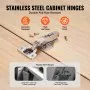 VEVOR Cabinet Hinges, 50 Packs Full Overlay Kitchen Cabinet Door Hinges, 100 Degree Opening Angel Soft Close Concealed Cupboard Hinges for Framed + Frameless Cabinet Type, with Mounting Screws