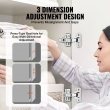 VEVOR Cabinet Door Hinges 50 Packs Full Overlay Soft Close for Frameless Type