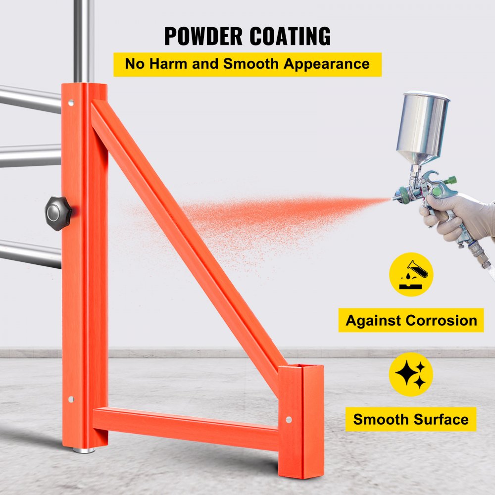 VEVOR Scaffold Outrigger, 18" x 18" x 24" Scaffolding Outriggers, 4 Pieces Outriggers for Scaffolding, Screw Type for Home Improvement Projects Like Painting, Patching Drywall or Cleaning Windows