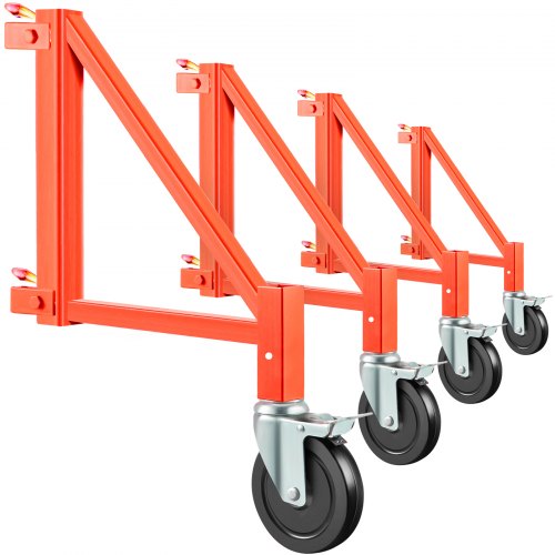 VEVOR Scaffold Outrigger Outrigger Set 18" x 18" 4 Pcs w/ Locking Pin and Wheels