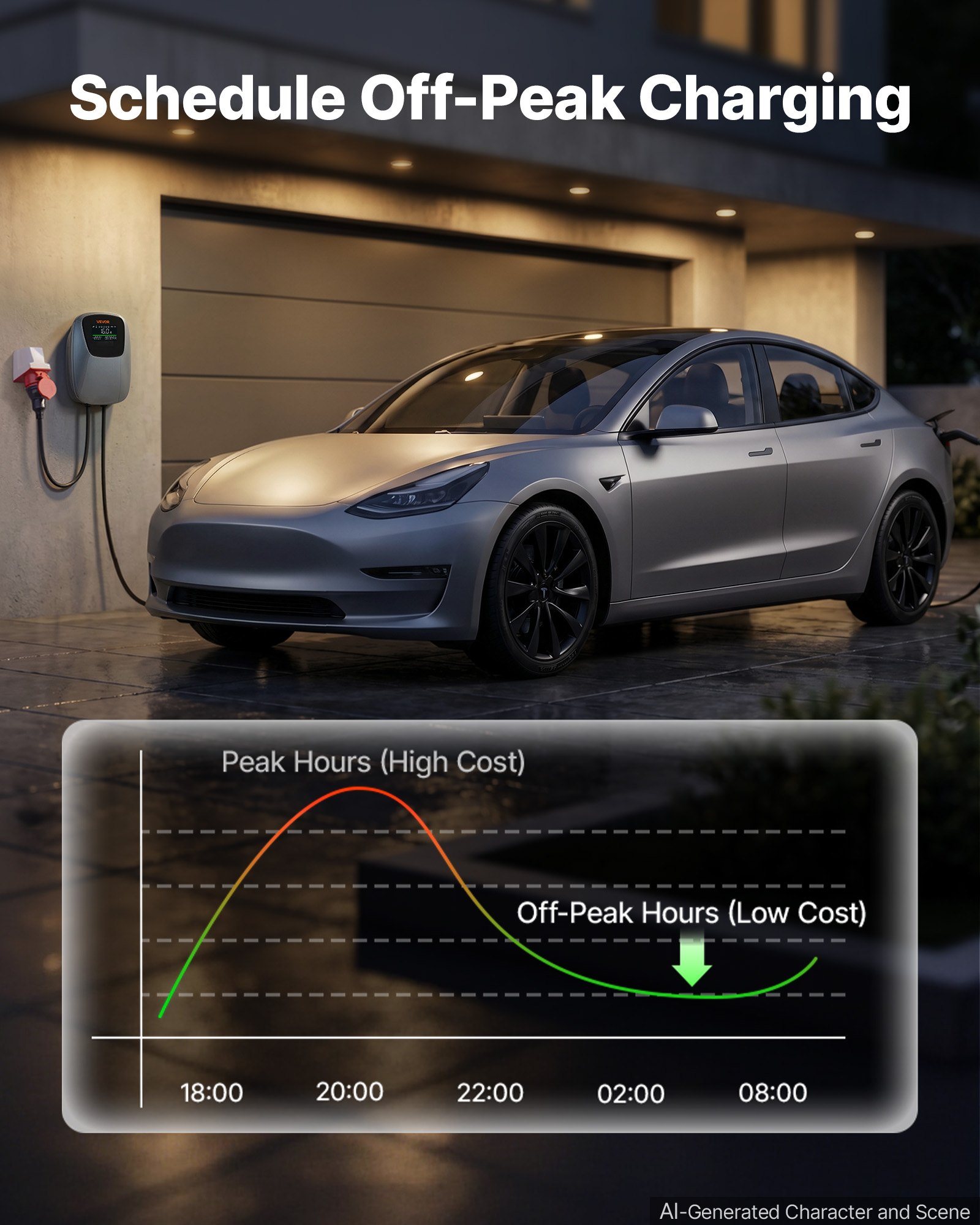 VEVOR Electric Vehicle Charging Station 11kW Three-Phase EV Charger CEE 16A, for All EVs and PHEVs, 400V AC Home Type 2 Smart Car Charging Wallbox, with APP Remote Control & Digital Display, IP65