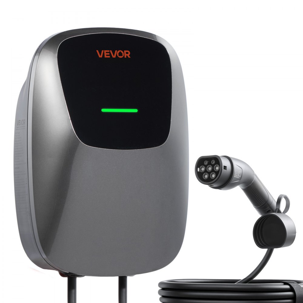 VEVOR Electric Vehicle Charging Station 22kW Three-Phase EV Charger 7.5M, for All EVs and PHEVs, 400V AC Home Type 2 Smart Car Wallbox, 32A Current, with APP Remote Control & LED Indicator, IP65