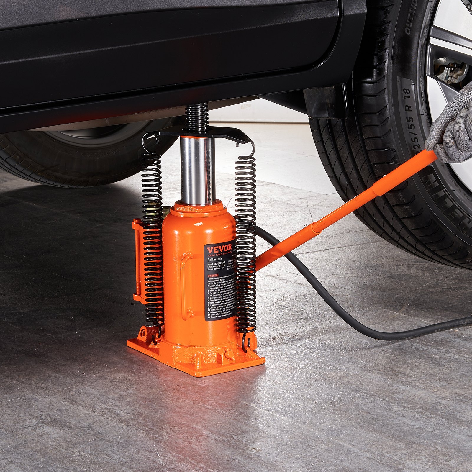 VEVOR Air Hydraulic Bottle Jack, 20 Ton/40000 LBS All Welded Bottle Jack, 10.4-19.7 inch Lifting Range, Manual Handle and Air Pump, for Car, Pickup, Truck, RV, Auto Repair, Industrial Engineering