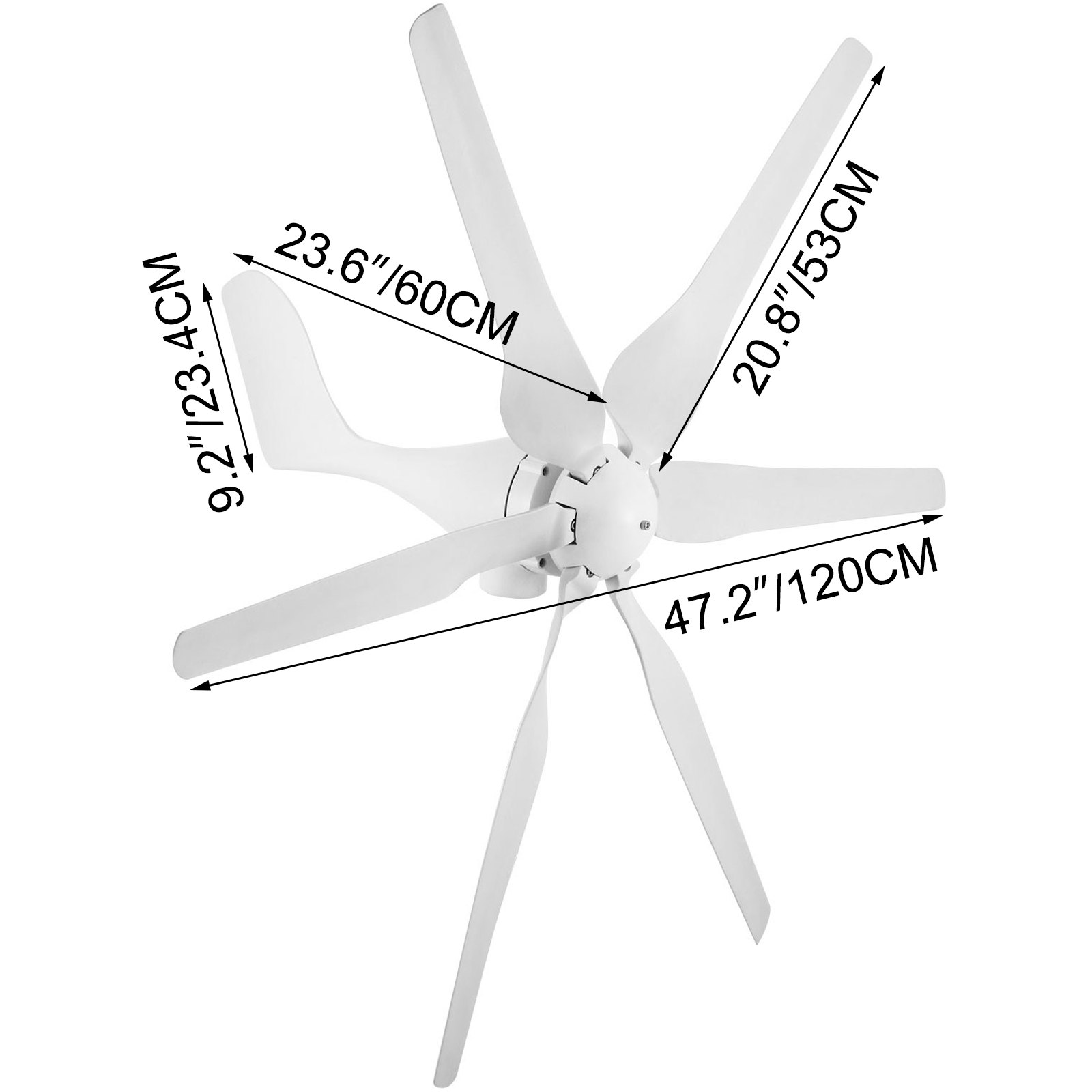 Brand New 300W LOW START SPEED WIND  GENERATOR TURBINE 6 BLADES LIGHT AND POWERFUL