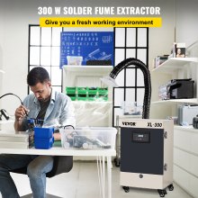 VEVOR Solder Fume Extractor, 330W 106 CFM Smoke Absorber, 6-Stage Filters 5 Speeds with Double Hoses for Soldering, Laser Engraving and DIY Welding
