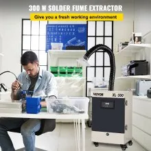 VEVOR Solder Fume Extractor, 330W 270 CFM Smoke Absorber, 6-Stage Filters 5 Speeds with Wireless Remote Control for Soldering, Laser Engraving and DIY Welding (Hose Not Included)
