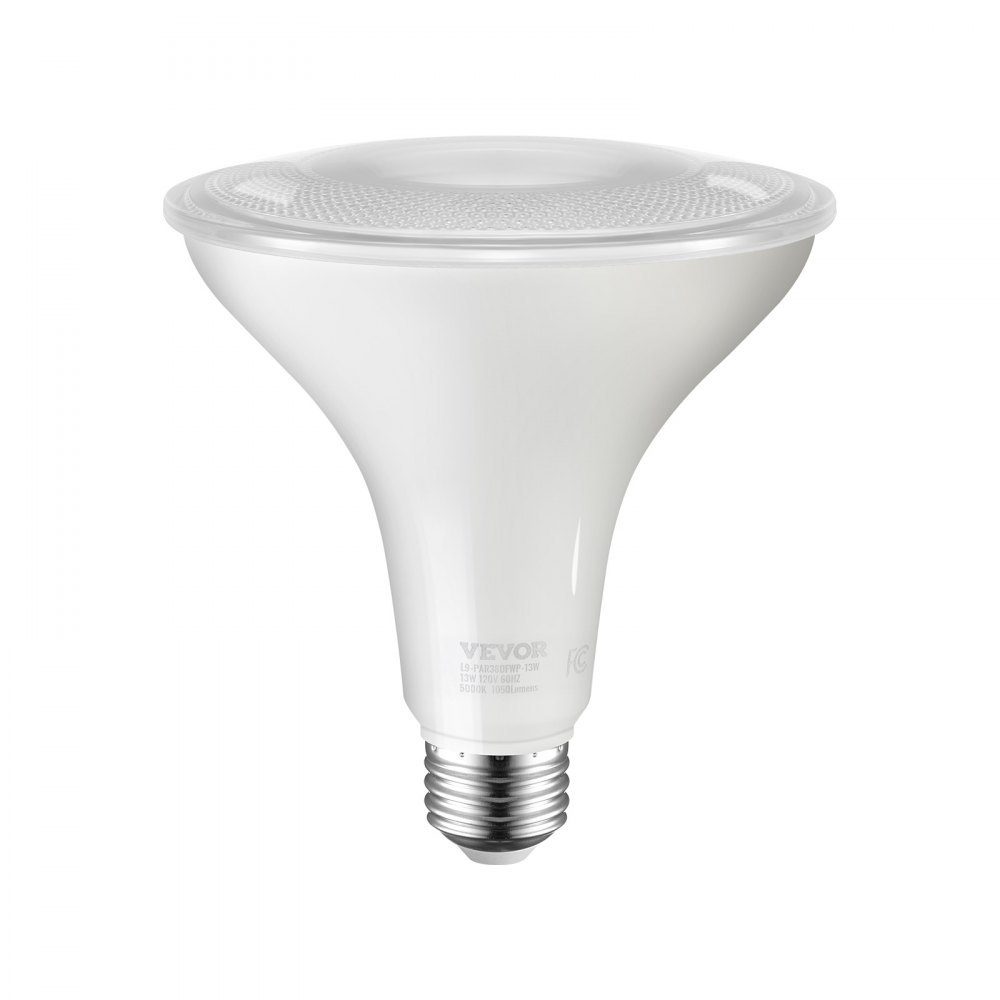 VEVOR PAR38 Flood Light Bulb, 6 Pack LED Outdoor Flood Lights, 1050 Lumens LED Flood Light Bulbs, 5000K Cool White Light, 15,000 Hour Lifetime, Weatherability Stepless Dimmable Recessed Can Light Bulb