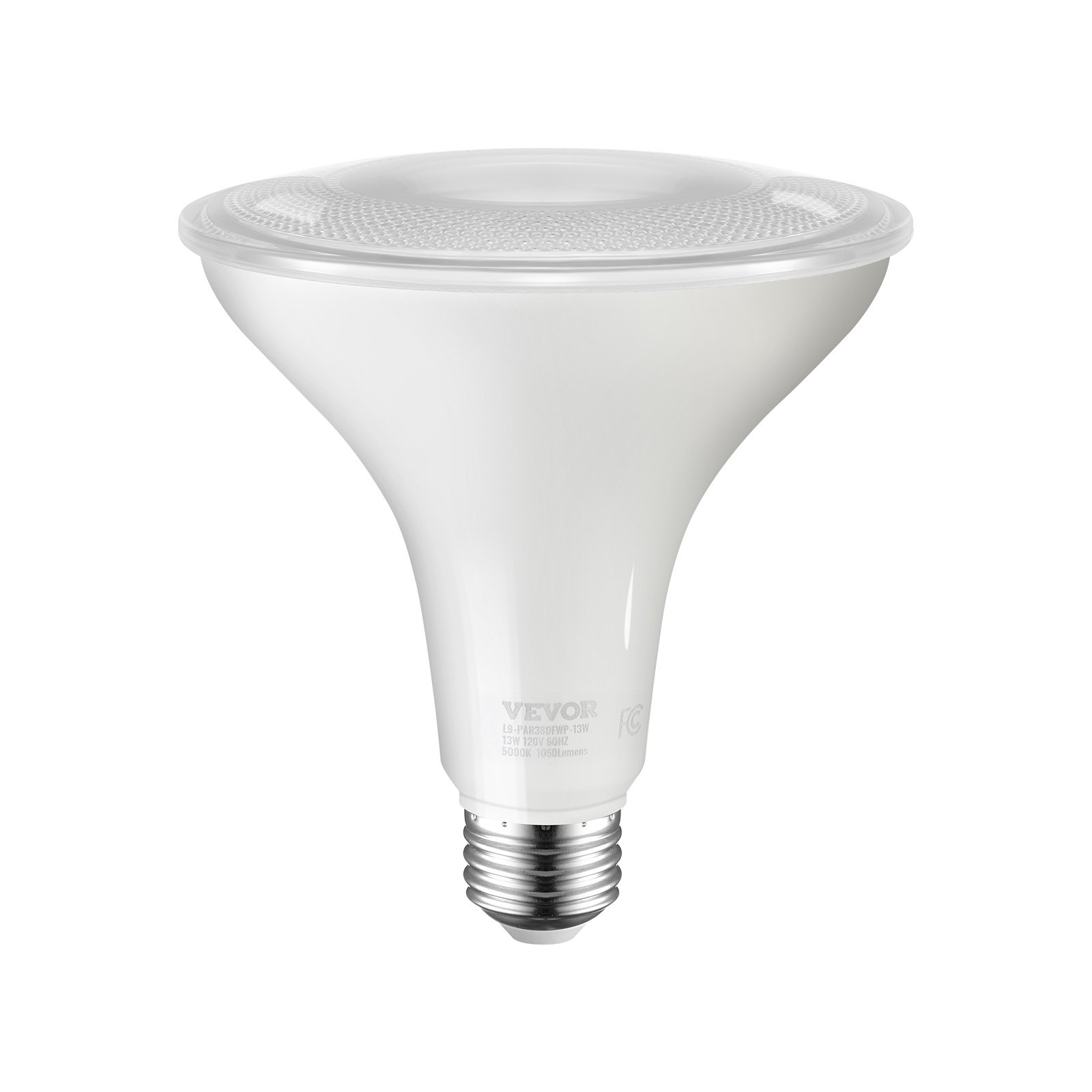VEVOR PAR38 Flood Light Bulb, 6 Pack LED Outdoor Flood Lights, 1050 Lumens LED Flood Light Bulbs, 5000K Cool White Light, 15,000 Hour Lifetime, Weatherability Stepless Dimmable Recessed Can Light Bulb