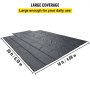 VEVOR Flatbed Tarps, 18OZ Flatbed Truck Tarp, 16x20 Ft Vinyl Lumber Tarp, Black Heavy Duty Trailer Tarp with Stainless Steel D Rings and a Flap For Trucks, Vans, Small Boats, Machinery & Outdoor Mater