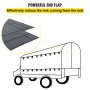 VEVOR Flatbed Tarps, 18OZ Flatbed Truck Tarp, 16x27 Ft Vinyl Lumber Tarp, Black Heavy Duty Trailer Tarp with Stainless Steel D Rings and a Flap for Trucks, Vans, Boats, Machinery & Outdoor Materials
