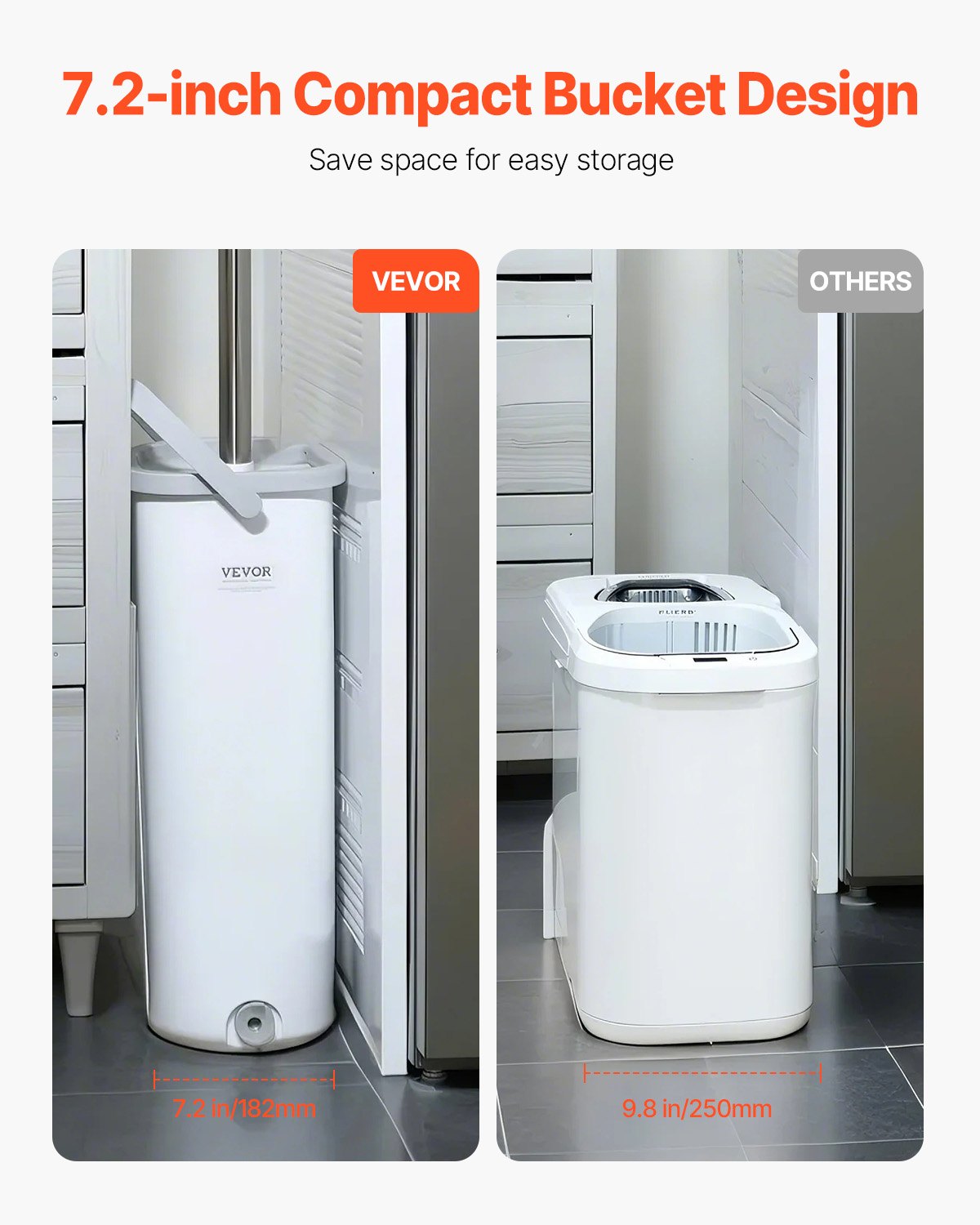 VEVOR Mop and Bucket with Wringer Set, Wet & Dry Use, Flat Mop and Bucket System with 3 Washable Microfiber Pads, Flat Mop with Stainless Steel Handle, Mop Bucket Set for Hardwood Tile Vinyl