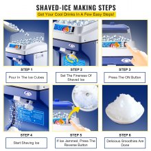 VEVOR 110V Commercial Ice Shaver Crusher 441LBS/H with 11LBS Hopper, 300W Tabletop Electric Snow Cone Maker 320 RPM Rotate Speed Perfect For Parties Events Snack Bar
